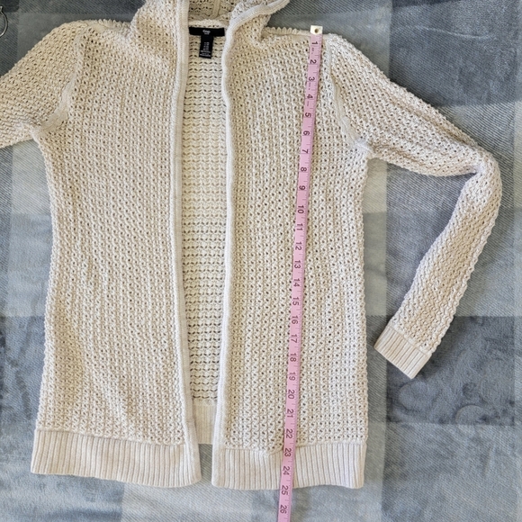 GAP Open Knit Open Hooded Cardigan Sweater Perfect Layering Ivory Size XS - Picture 7 of 7